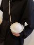 Mini Faux Pearl Decor Chain Circle Bag