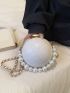 Mini Faux Pearl Decor Chain Circle Bag