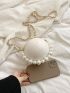 Mini Faux Pearl Decor Chain Circle Bag