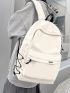 Letter Patch Decor Functional Backpack