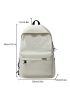 Letter Patch Decor Functional Backpack