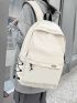 Letter Patch Decor Functional Backpack