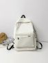 Letter Patch Decor Functional Backpack