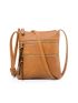 Double Zipper Vertical Crossbody Bag, Women's Multi-Pocket Shoulder Bag