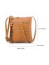 Double Zipper Vertical Crossbody Bag, Women's Multi-Pocket Shoulder Bag