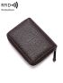 Genuine Leather Litchi Embossed Card Holder