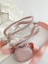 Heart Pattern Square Bag Clear With Coin Purse Pink