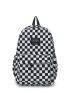 Checkered Pattern Patch Detail Classic Backpack