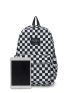 Checkered Pattern Patch Detail Classic Backpack