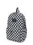 Checkered Pattern Patch Detail Classic Backpack