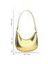 Metallic Crocodile Embossed Hobo Bag