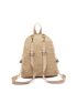 Tassel Decor Pocket Front Straw Classic Bag