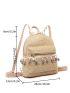 Tassel Decor Pocket Front Straw Classic Bag