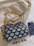 Mini Sequin Decor Kiss Lock Chain Evening Bag