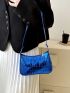 Mini Crocodile Embossed Shoulder Bag Metallic Funky Hobo Bag