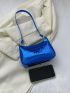 Mini Crocodile Embossed Shoulder Bag Metallic Funky Hobo Bag