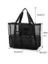 Hollow Polyester Mesh Beach Bag Large Capacity Travel Washing Bag Swimming Storage Bag Minimalist Mesh Beach Bag, Mothers Day Gift For Mom