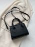 Mini Studded Satchel Bag Black Square Bag