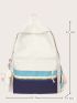 Letter Graphic Classic Backpack With Bag Charm