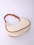 Contrast Binding Straw Bag