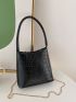 Mini Crocodile Embossed Square Bag