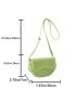 Mini Letter Print Saddle Bag Chain Strap Crossbody Bag