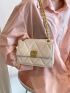 Quilted Pattern Chain Square Bag