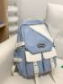 Letter Patch Flap Backpack