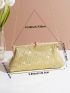 Rhinestone Decor Square Bag