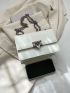 Mini Flap Shoulder Bag White Square Bag For Women