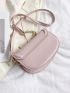 Mini Letter Embossed Flap Saddle Bag