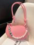 Faux Pearl Decor Shoulder Bag