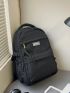 Medium Classic Backpack Black Unisex Multi-Pocket For School