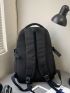 Medium Classic Backpack Black Unisex Multi-Pocket For School