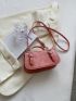 Minimalist Buckle Decor Square Bag