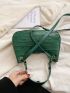 Crocodile Embossed Chain Decor Hobo Bag