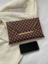 Geometric Pattern Flap Clutch Bag