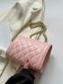 Mini Quilted Pattern Chain Square Bag