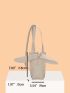 Mini Bow Decor Square Bag Snap Button Crossbody Bag