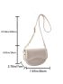 Mini Letter Print Saddle Bag Chain Strap Crossbody Bag