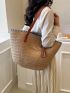 Tassel Decor Straw Bag