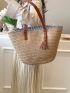 Tassel Decor Straw Bag