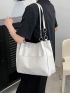 Minimalist Chain Shoulder Tote Bag, Large Capacity Tote Bag For Work And Travel