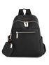 Minimalist Zipper Functional Backpack With Coin Purse