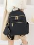 Minimalist Zipper Functional Backpack With Coin Purse