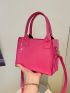 Mini Neon Pink Geometric Stitch Square Bag