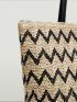 VCAY Chevron Pattern Straw Bag