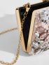 Mini Rhinestone Decor Chain Box Bag