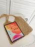 Hollow Out Graphic Straw Bag For Beach Vacation Travel