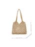 Hollow Out Graphic Straw Bag For Beach Vacation Travel